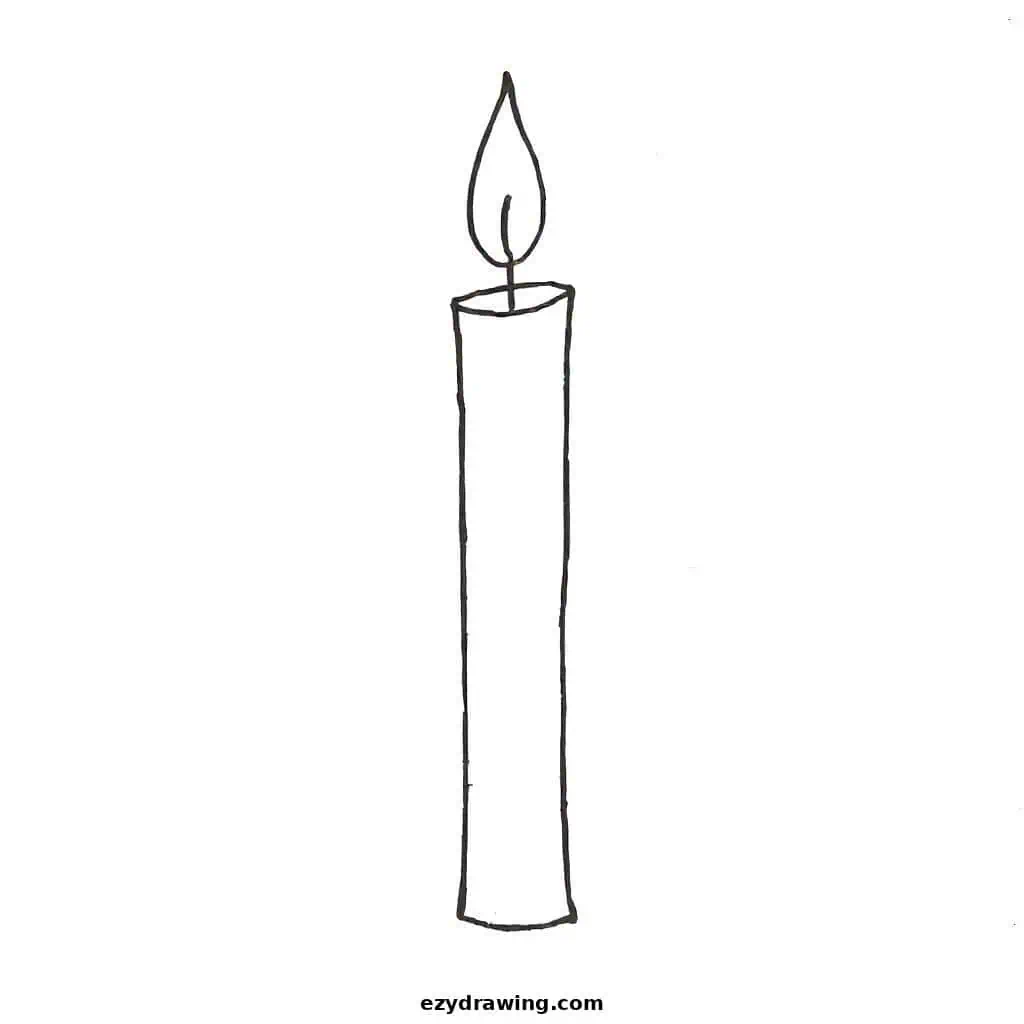 Tall, slender candle with a slightly leaning flame for a dynamic appearance.
