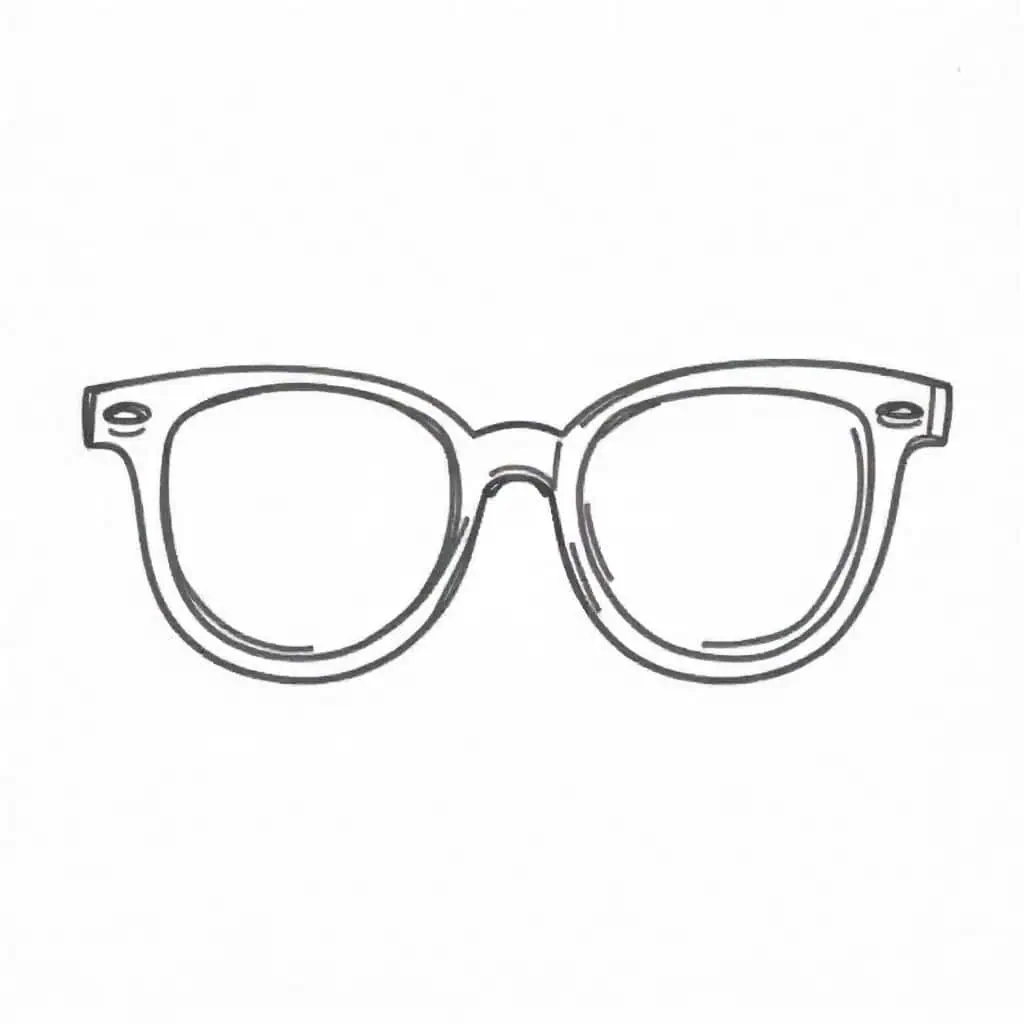 Funny oversized glasses perfect for playful and silly doodles
