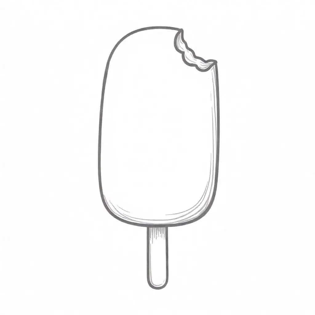 Sweet popsicle drawing with a bite taken out great for kids
