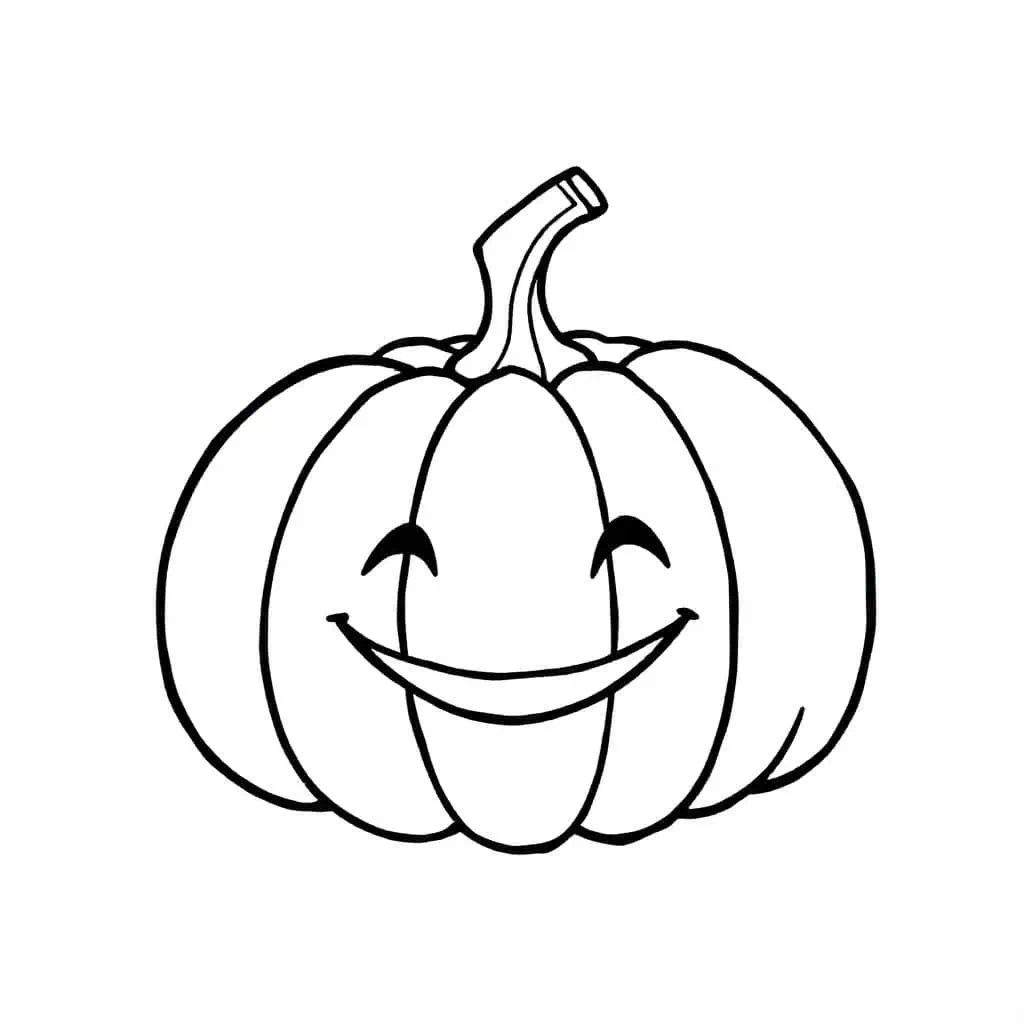 Smiling pumpkin with a carved face perfect for Halloween sketches
