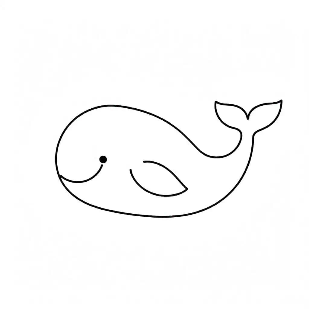 Cheerful whale with a big smile and a playful water spout
