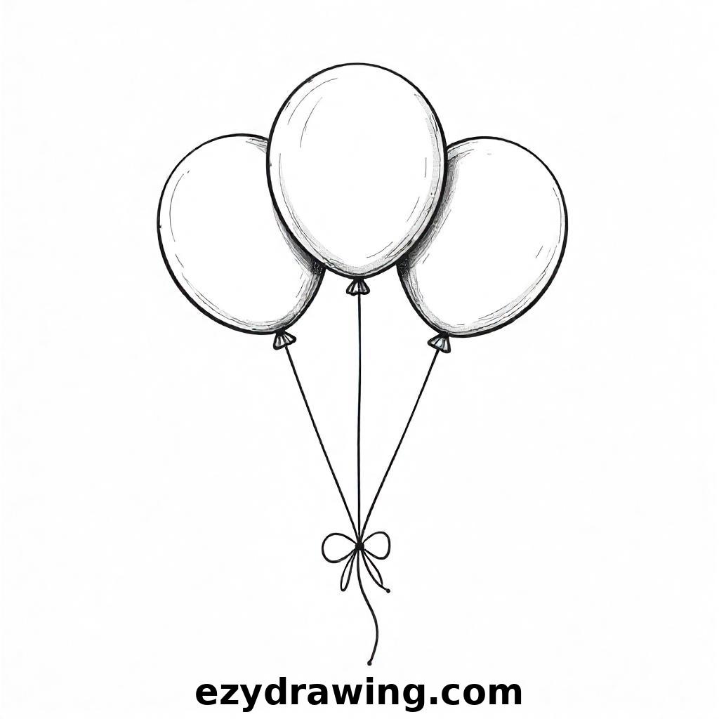 A minimalistic black-and-white balloon with a ribbon tied around the base of the string, adding an elegant and simple decoration