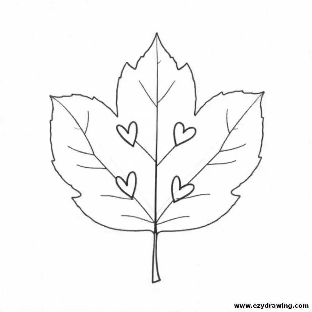 A bold, outlined maple leaf showcasing pointed lobes and natural veins.
