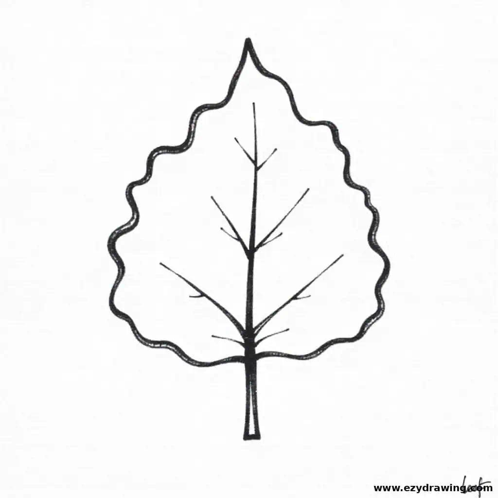 A leaf with gently wavy edges, giving it a whimsical and organic look.
