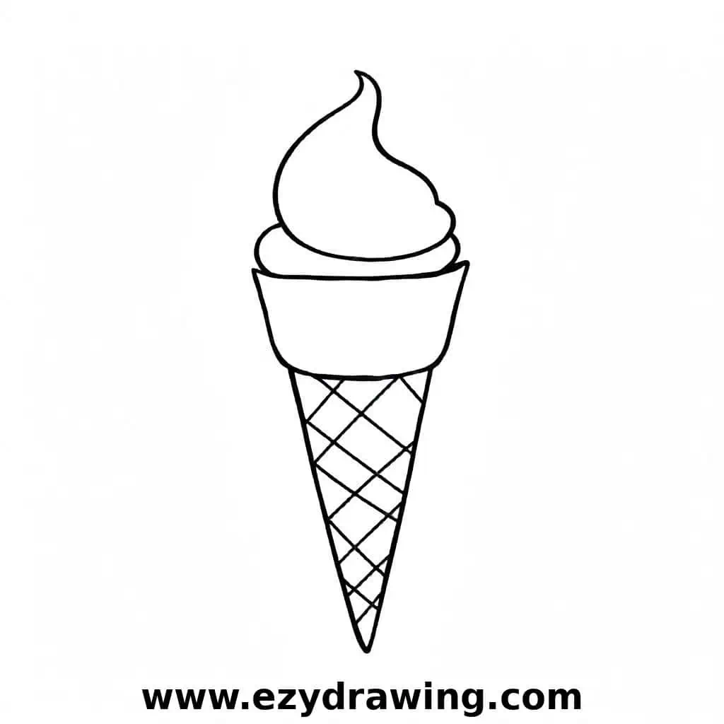 Ice cream cone with two scoops and a straw sticking out for extra charm.
