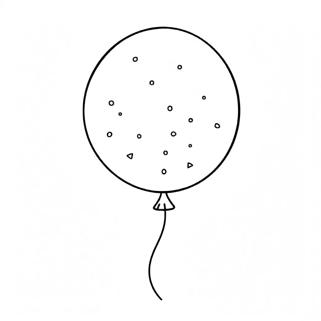 A round balloon filled with scattered confetti-like dots, ideal for celebrating special occasions with a fun design