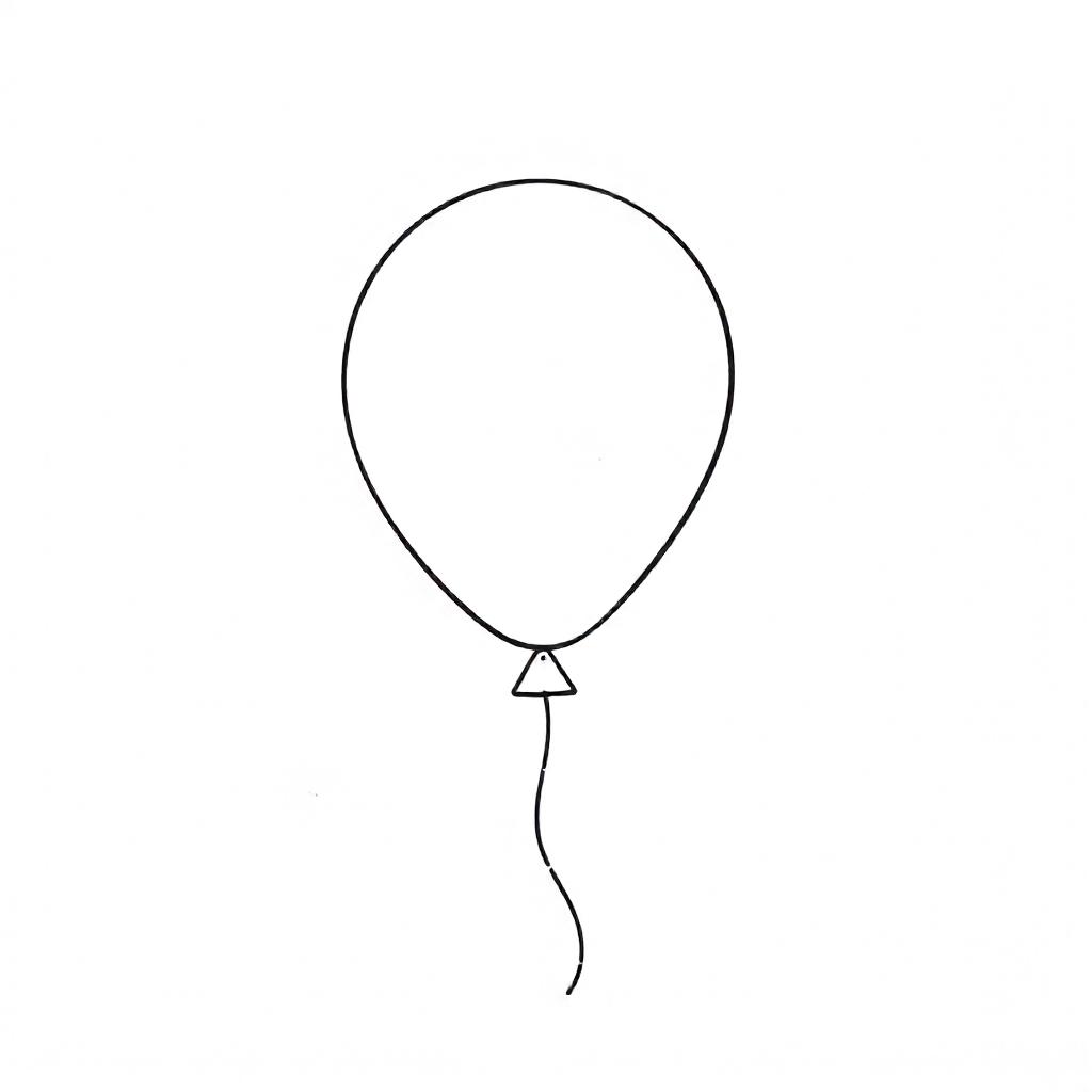 Three simple balloons floating side by side, each with curved strings for a gentle and playful effect