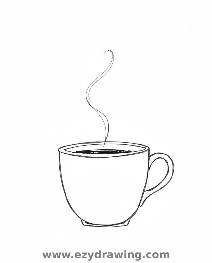  A simple and cozy sketch of a steaming cup of coffee, ideal for exploring curves and adding a warm touch.
