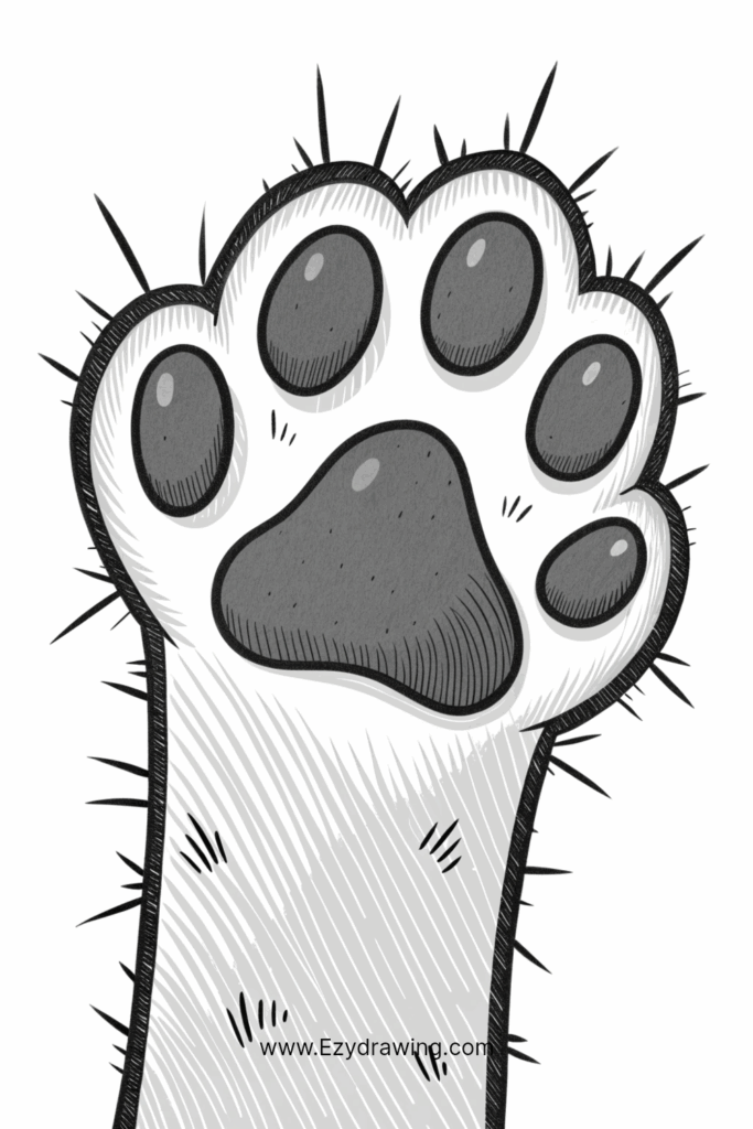Cat Paw Drawing Step by Step