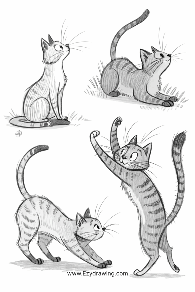 Cat Poses Drawing Reference Guide
