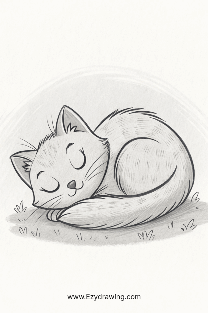 Cat Sleeping Drawing Easy Ideas