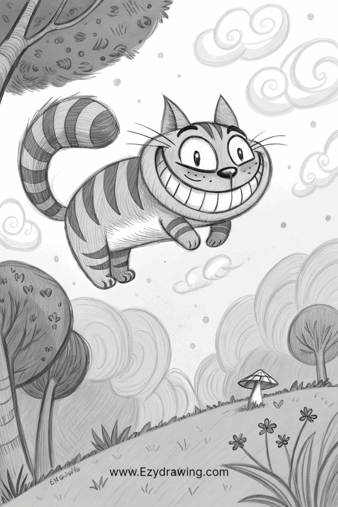 Cheshire Cat Drawing from Alice in Wonderland