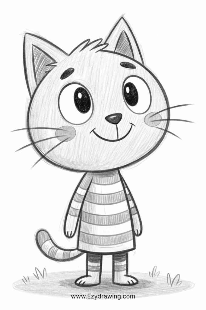 Easy Cat Drawing Step by Step