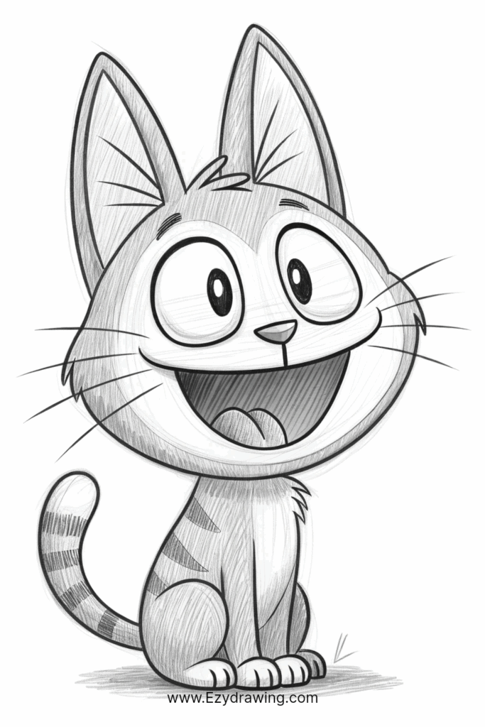 Silly Cat Drawing Fun Sketches