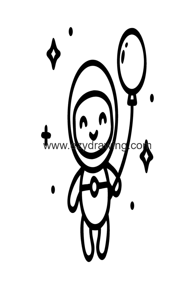 Astronaut Floating with Balloons 1