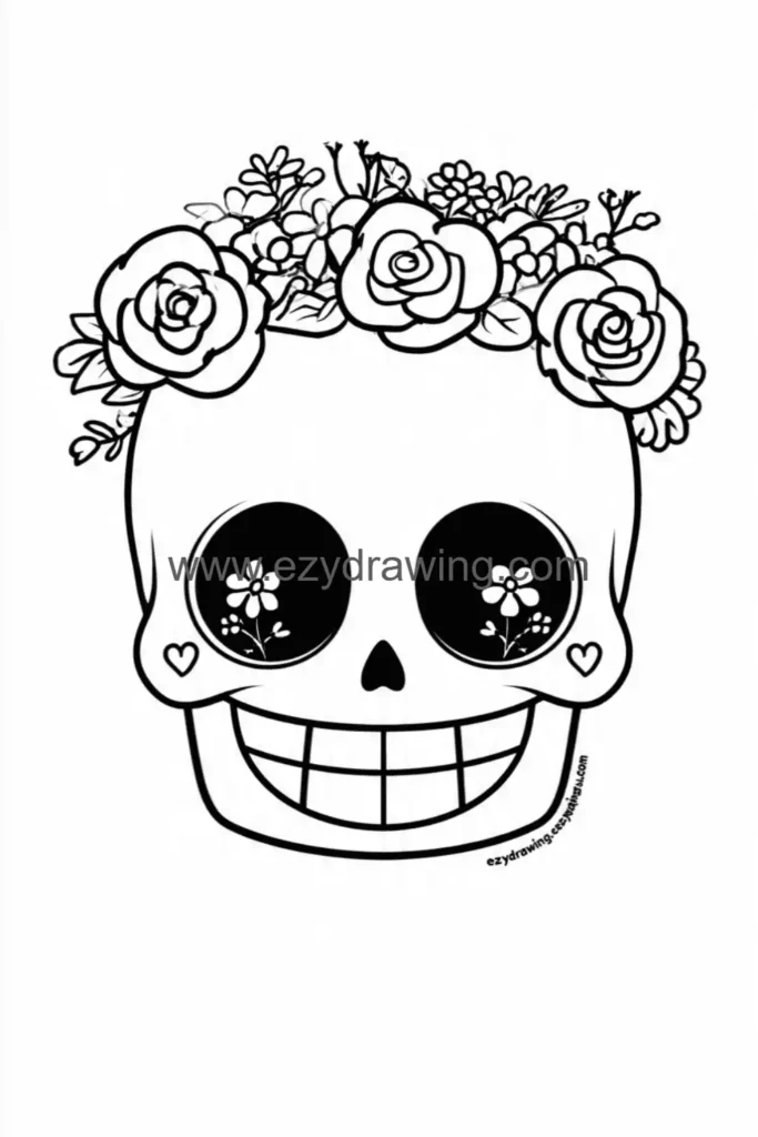 Skull with Flower Crown 1