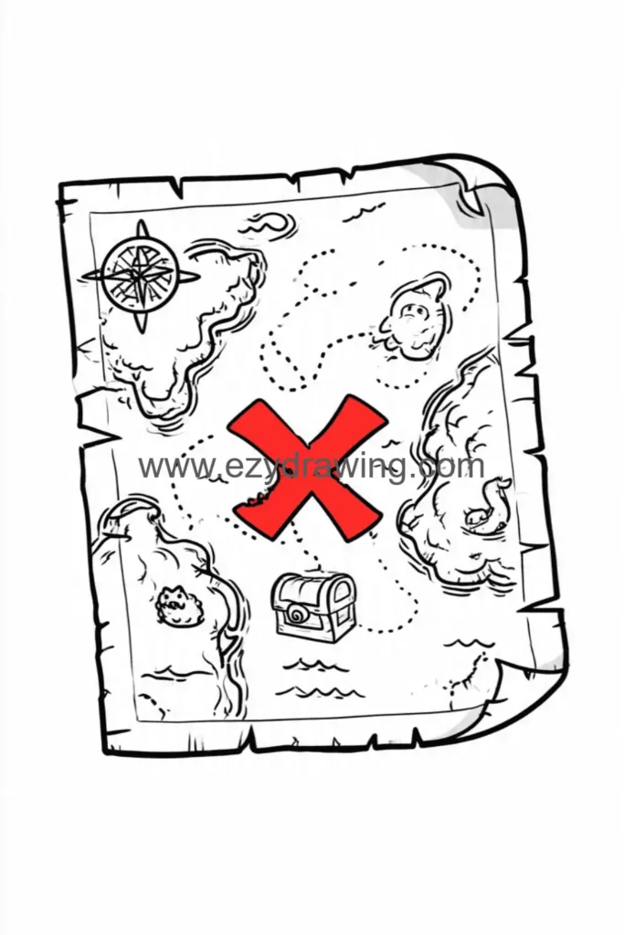Treasure Map with X Marks the Spot 1