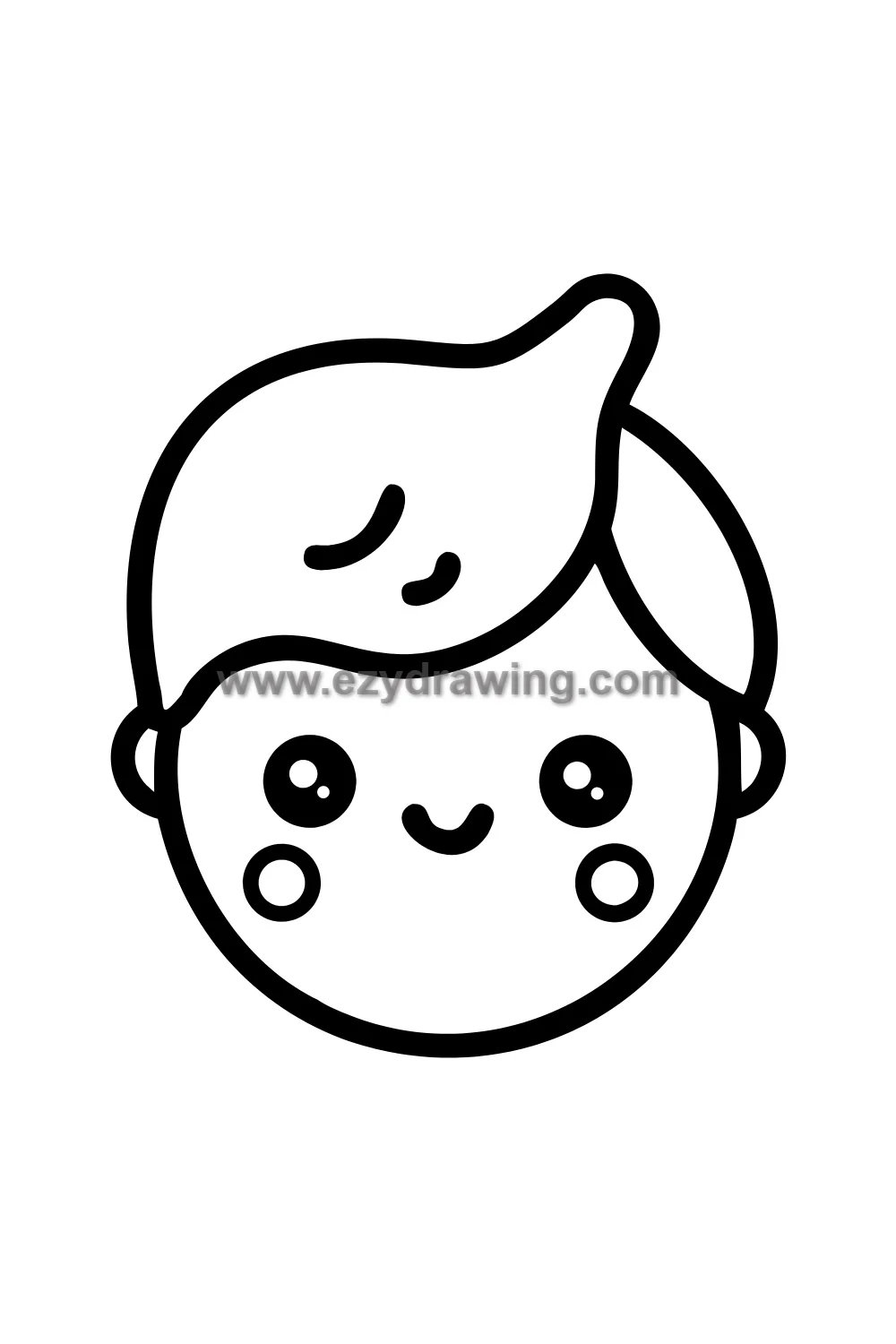 12+ Easy Cute Head Drawing Ideas for Kids 2 classic kawaii smiley face head