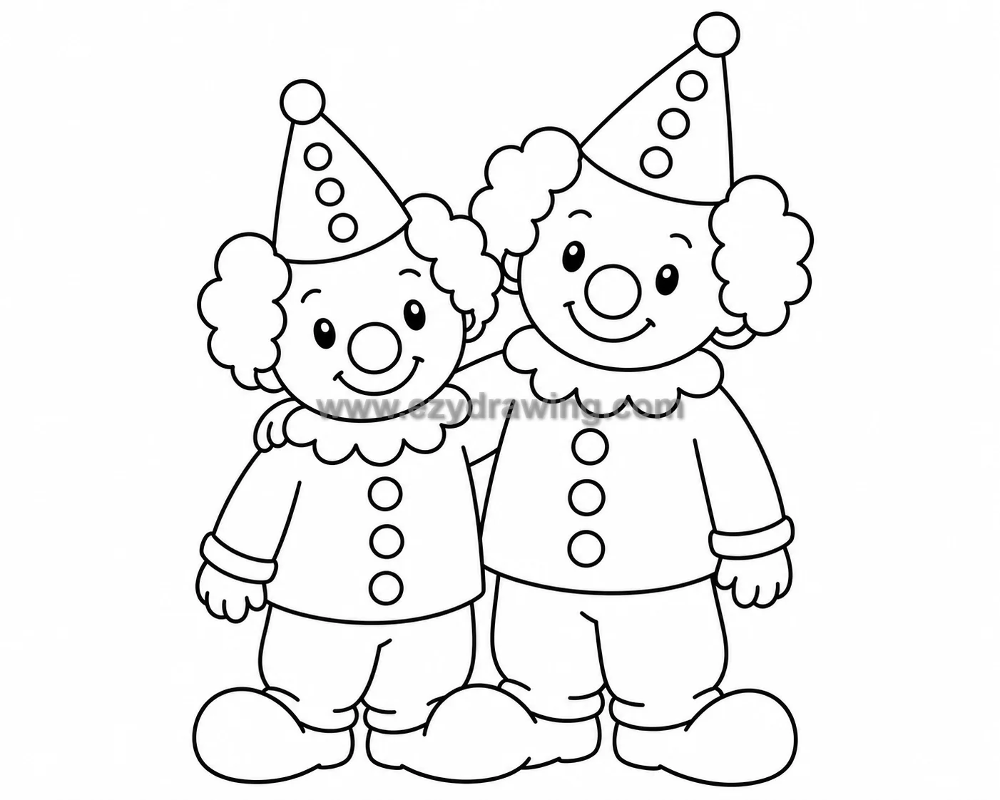 clown best friends side by side