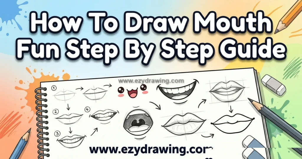 How To Draw Mouth Fun Step By Step Guide 13 How To Draw Mouth step by step guide with sketchbook mouth tutorials, pencils, arrows, and ezydrawing.com for beginners.