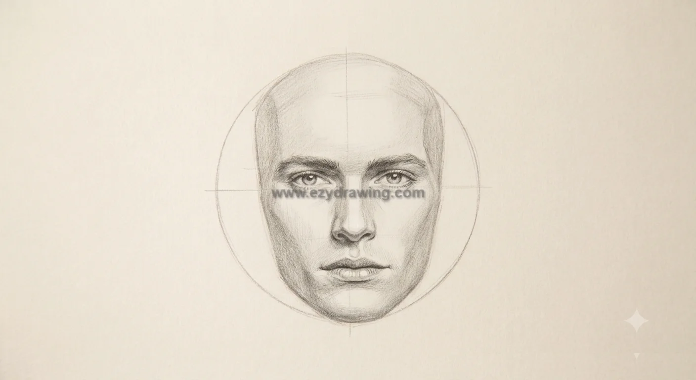 How to Draw Portrait by refining the eyes, nose, lips, facial contours, and realistic pencil shading for a detailed face.